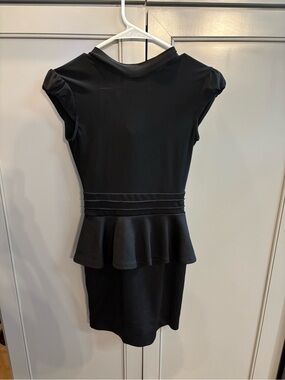 The Vintage Shop Black Peplum Mini Dress S